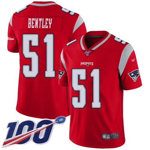 New England Patriots Football #51 100th Season Limited Red Men Ja Whaun Bentley NFL Jersey